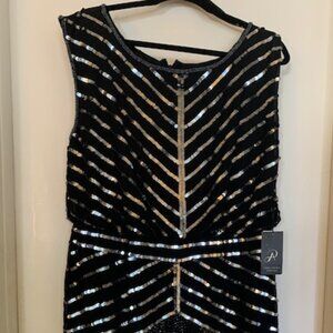 Black Sequin Cocktail Dress - Adrianna Papelli